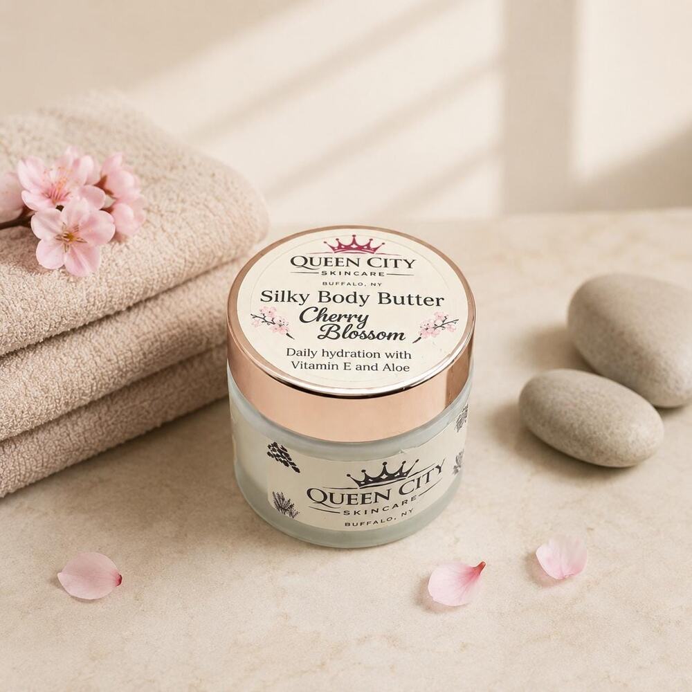 Cherry Blossom Body Butter Lightweight Moisturizer, Soft Skin Self Care Gift